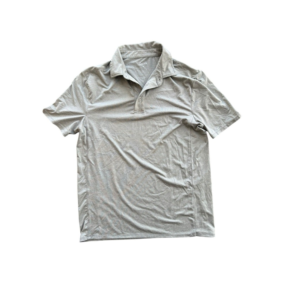 Quince Shirt Mens Medium Grey Polo Flowknit Breeze Performance Golf Short Sleeve